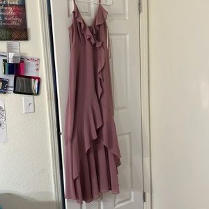 Light purple dress,  short in the front long in the back